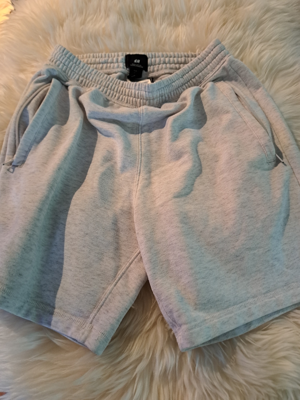 H&M Men's Heather Light Gray Athletic Shorts
